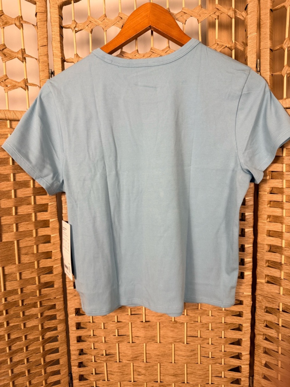 NWT Athleta Signature Rib Crop Tee Size Small Waterloo Blue - Picture 2 of 4